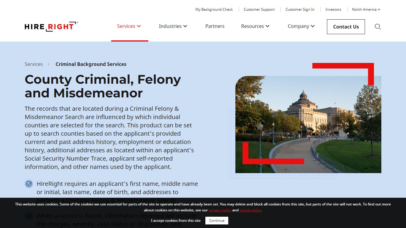 County Criminal, Felony and Misdemeanor - Background Services